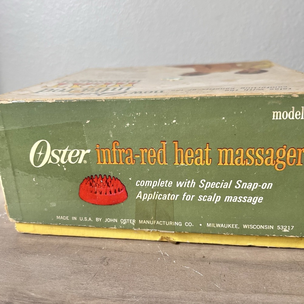 Oster Infra-Red Heat Massager Vintage Mid Century COMPLETE SET Tested, Works! - Picture 12 of 14